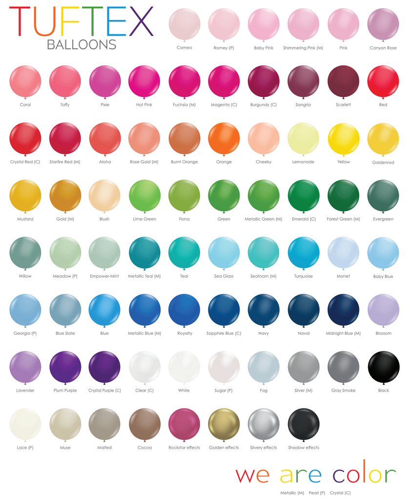 Tuftex Balloon Color Chart
