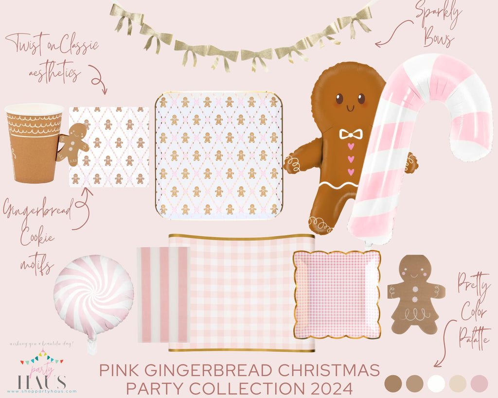 Pink Gingerbread Christmas Party Ideas