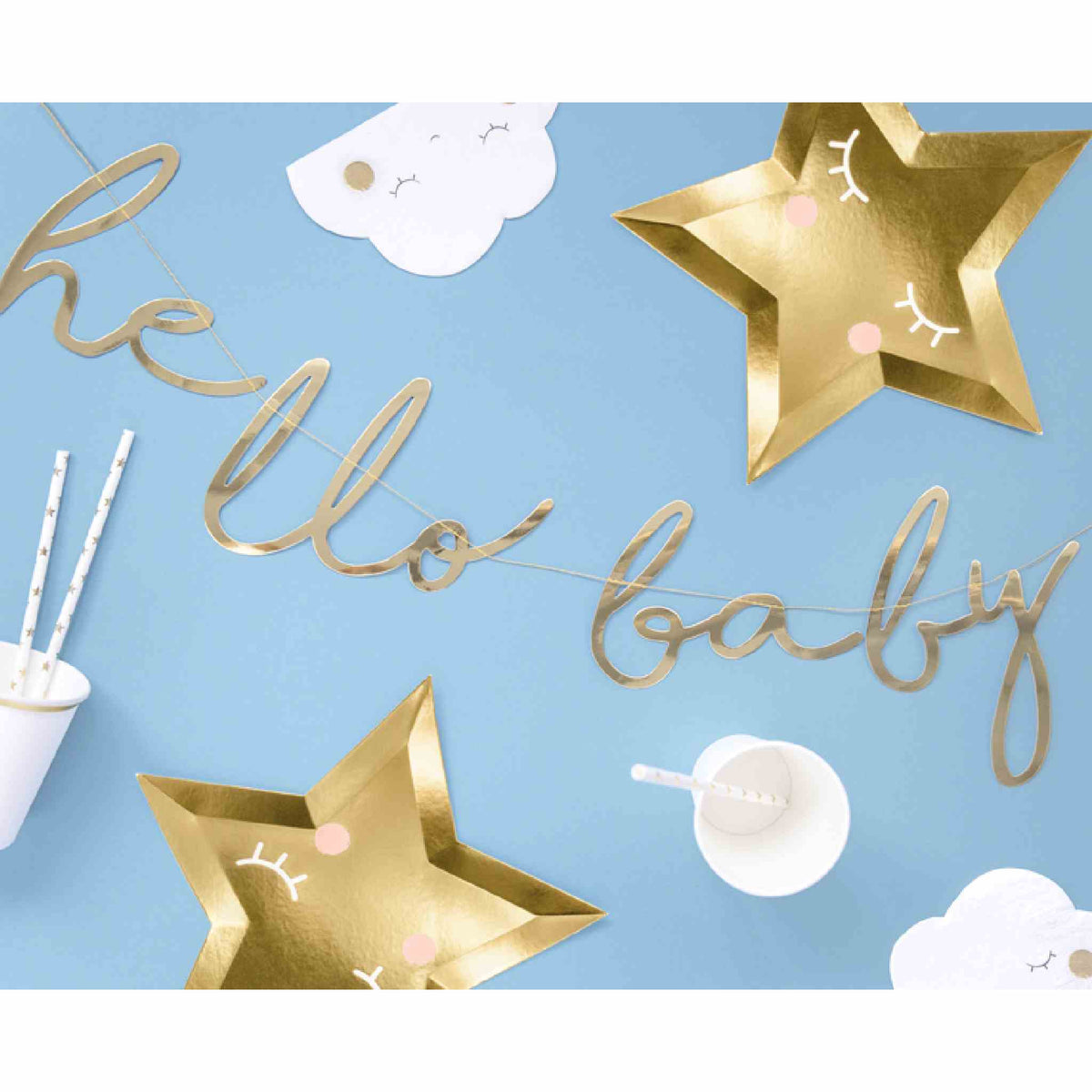 Striscione nascita Beige Hello Baby 2,74m Striscione nascita Beige Hello Baby 2,74m