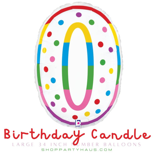 40 INCH | Birthday Cake Candle Design Number Balloons