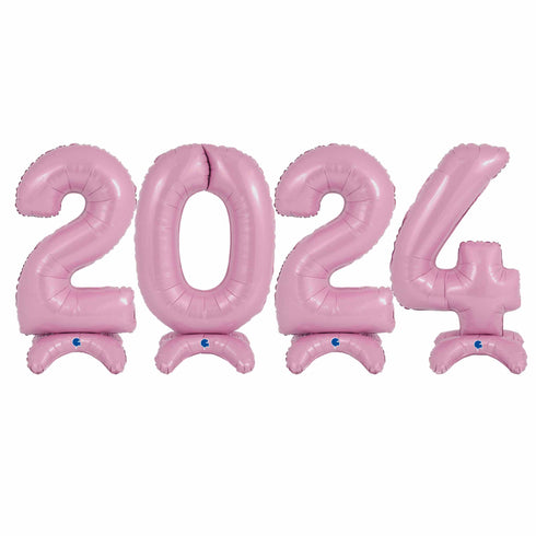 Pastel Pale Pink 2024 Number Balloons | 25 Inch