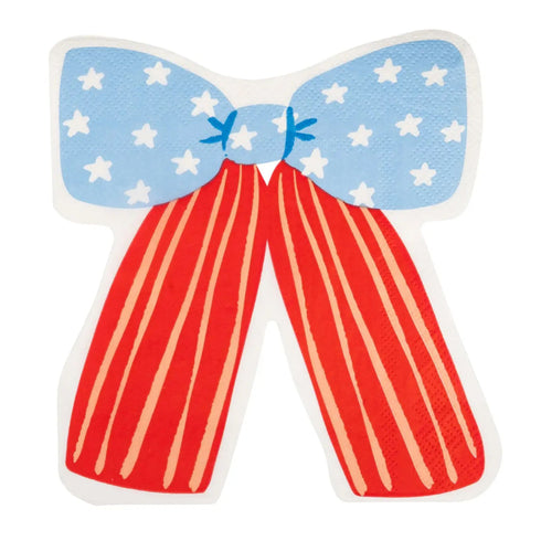 4TH of July Bow Shaped Napkins | Stars And Stripes