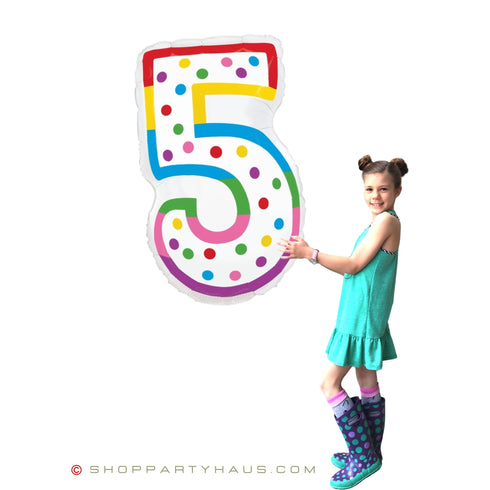 40 INCH | Birthday Cake Candle Design Number Balloons