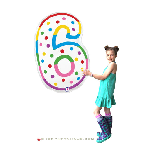 40 INCH | Birthday Cake Candle Design Number Balloons