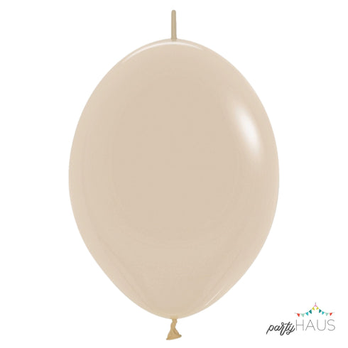 Deluxe White Sand | Sempertex LINK-O-LOON® Latex Balloons | 6 INCH | Package 10