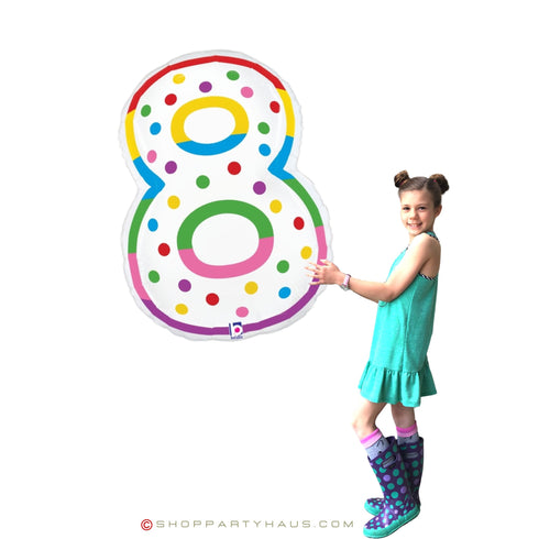 40 INCH | Birthday Cake Candle Design Number Balloons