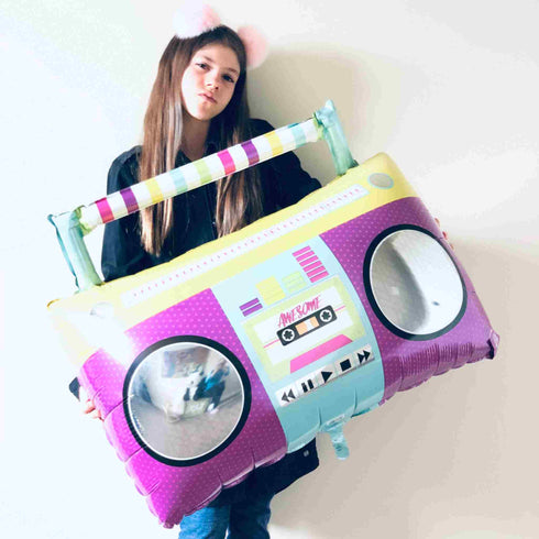 Awesome 1990s Boom Box Foil Balloon Bouquet | Set 5 Balloons