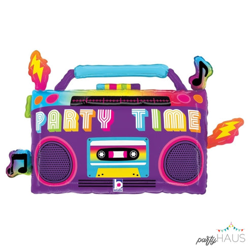 Party Time 90s Boom Box Ghetto Blaster Balloons | 32 INCH