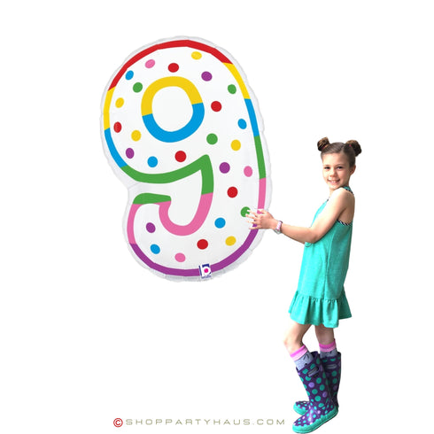 40 INCH | Birthday Cake Candle Design Number Balloons