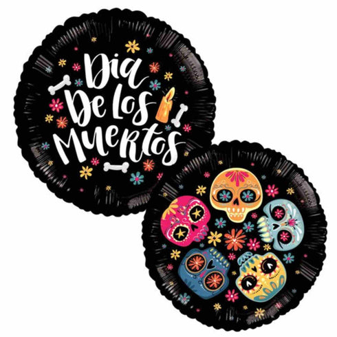 Dia De Los Muertos Sugar Skull Foil Balloons | 18 Inch