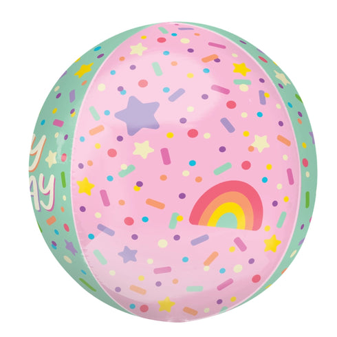 Pastel Sprinkles Orbz Sphere Balloons | 15 INCH