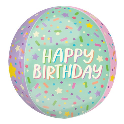 Pastel Sprinkles Orbz Sphere Balloons | 15 INCH