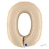 Satin Cream Number 0 Balloons | 26 INCH