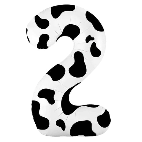 Number 5 Balloons | Black and White Cow Print | 36 INCH