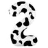 Number 4 Balloons | Black and White Cow Print | 36 INCH