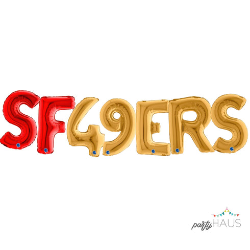 San Francisco 49ers Balloon Letter Banners | SF Football Party