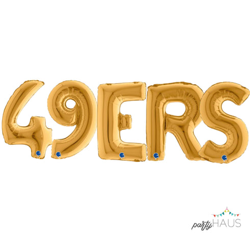 Gold San Francisco 49ers Balloon Letter Banners | Football Party