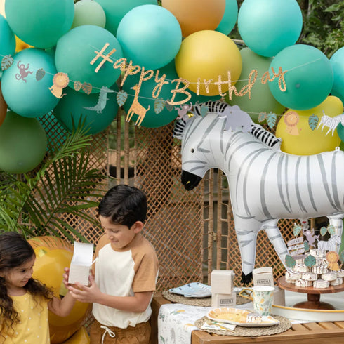 Safari Animal Print Paper Party Banners | Happy Birthday
