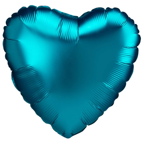 Satin Luxe™ Aqua Blue | Heart Foil Balloons | Anagram | 18 Inch