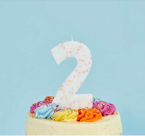 Giant Sprinkles Party Cake Candles | Number 2
