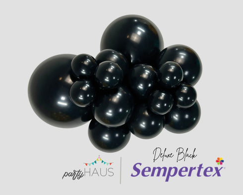 Deluxe Black | 11 Inch | Sempertex (Betallatex) Latex Balloons | Package 10