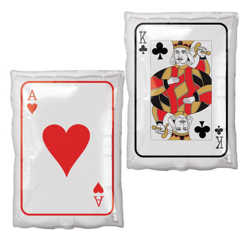 Ace of Hearts & King of Clubs Deck of Cards Casino Balloon | 18 INCH