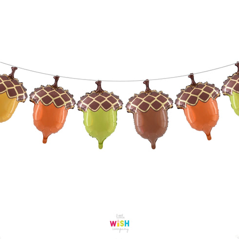 Acorn Foil Balloons | 18 Inch | Green | Burnt Orange | Brown | Mustard