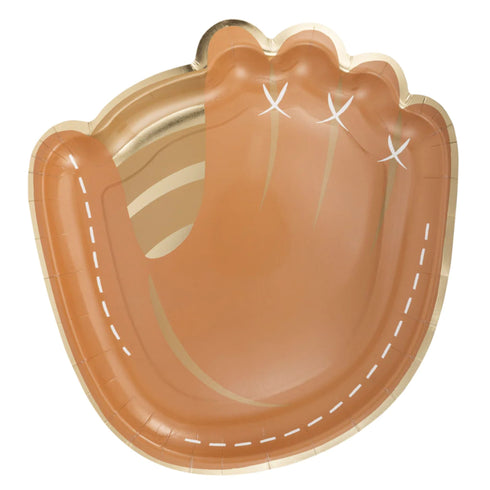 Baseball Glove Shaped Paper Party Plates | Package 8