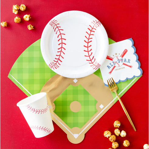 Baseball Helmet Shaped Paper Party Plates | Package 8