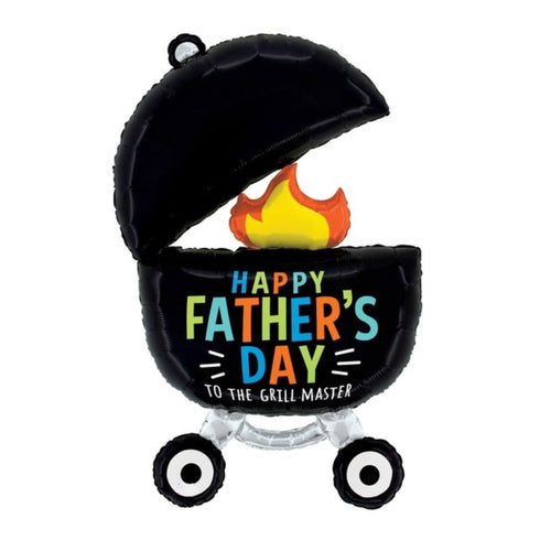 Happy Father's Day Black BBQ Grill Master Foil Balloon | 34 Inch