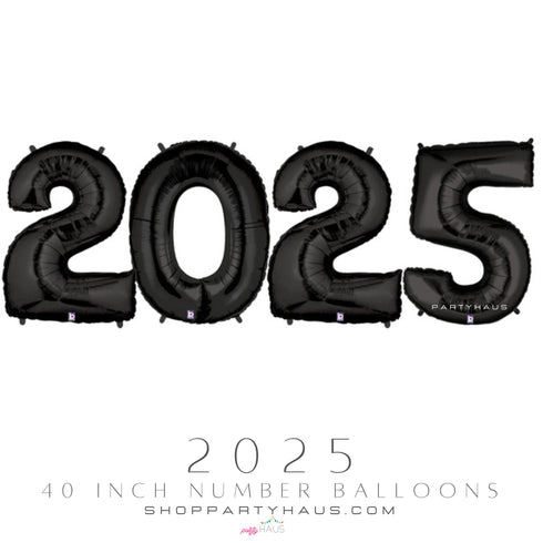 2025 Black Number Foil Balloons | 40 Inch