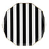 Black Striped Cabana Paper Plates | Gold Trim | 10.75 Inch | Package 8
