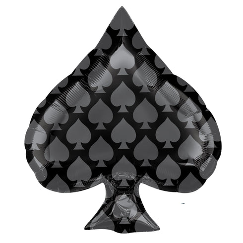Black Spades Shape Casino Foil Balloons | 22 INCH