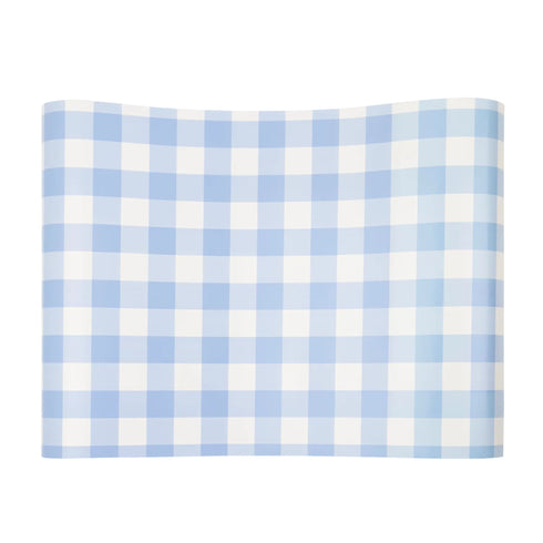 Blue Gingham Paper Table Runner | 16 Inch x 120 Inches