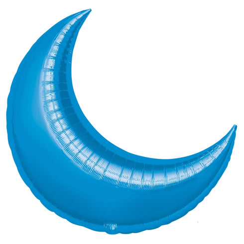 Royal Blue Crescent Moon Foil Balloons | 26 Inch | 35 Inch
