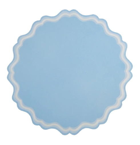 Blue Scallop Paper Table Placemats | Set 12