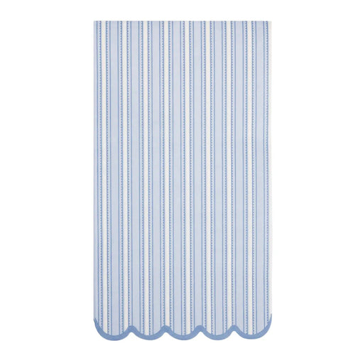 Blue Stripe Paper Napkins | Scallop Edge | Package 24