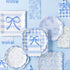 Bunny Blue Toile Easter Paper Plates | Package 8
