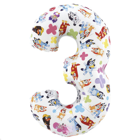 Bluey Party Number 3 Foil Balloons | 26 Inch