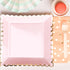 Square Blush Pink Scalloped Paper Plates | Gold Trim | 9 Inch | Package 8