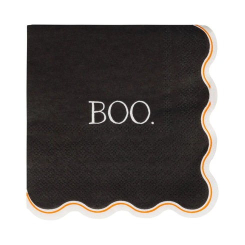 Boo Halloween Paper Beverage Napkins | Black & White | Set 24 (Copy)