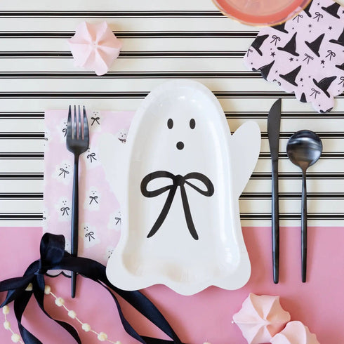 Bow Ghosts Paper Halloween Party Napkins | Set 24