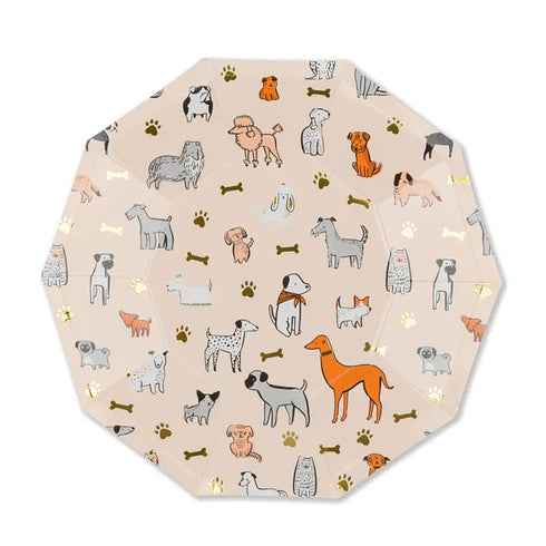 Bow Wow Puppy Dog Paper Plates | Package 8 | Dessert Size