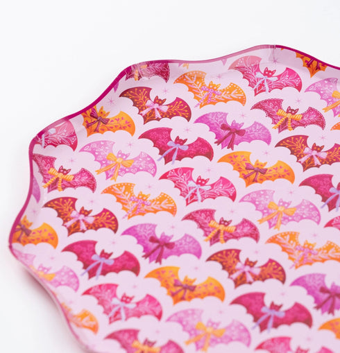 Bats & Bows Paper Dinner Plates | Halloween Party Supplies | Set 8