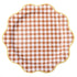 Mocha Brown Gingham Paper Plates | 11 Inch | Package 8