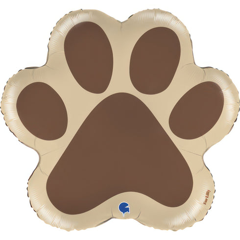 Brown and Tan Paw Print Foil Balloons | 24 Inch