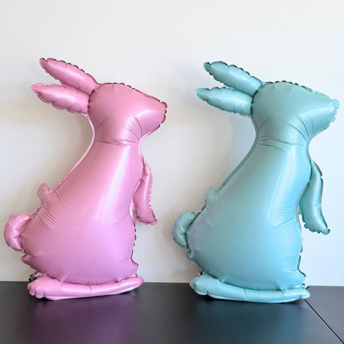 Paste Blue or Pink Easter Bunny Rabbit Balloons | 21 Inch | Air Fill Only
