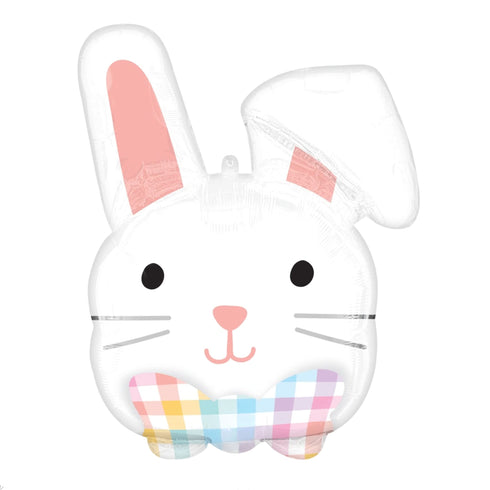Bow Tie Floppy Eared Bunny Rabbit Head Balloons | 28 Inch