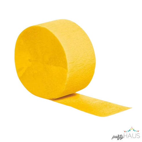 Buttercup Yellow Crepe Paper Party Streamers | 81'