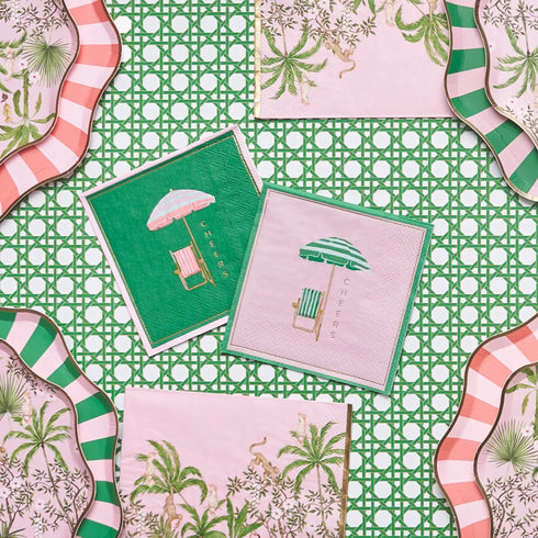Cabana Pink & Green Cocktail Napkins | Package 20 | Palm Beach Collection (Copy)